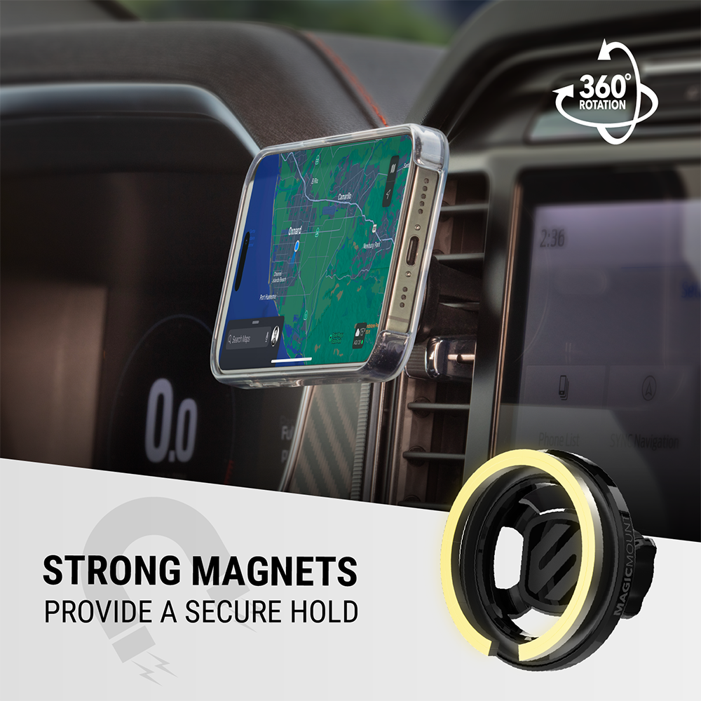 Scosche SMS2DV-SP MagicMount MS Dash/Vent MagSafe Magnetic Phone Mount - Black