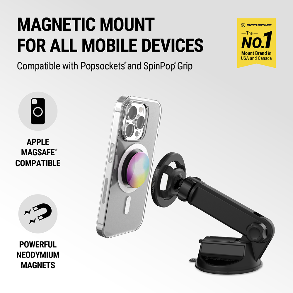 Scosche SMS2WDA-SP MagicMount MS Flip Window/Dash MagSafe Magnetic Phone Mount - Black