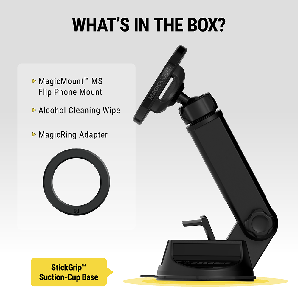 Scosche SMS2WDA-SP MagicMount MS Flip Window/Dash MagSafe Magnetic Phone Mount - Black