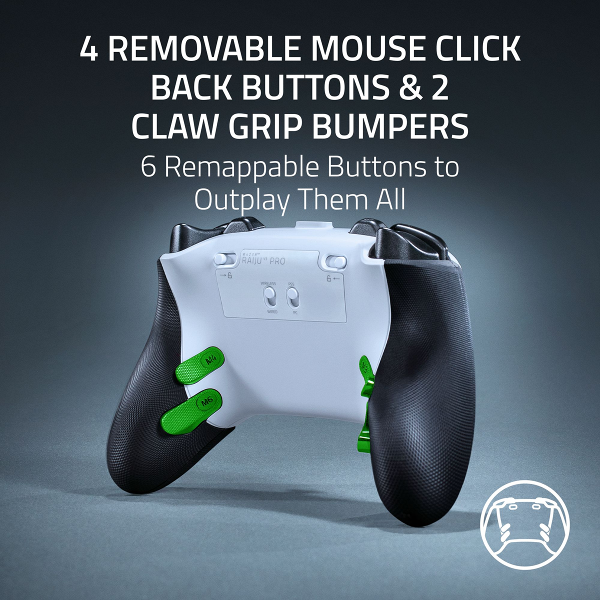 Razer Raiju V3 Pro - Wireless Gaming Controller for PlayStation 5 & PC - White