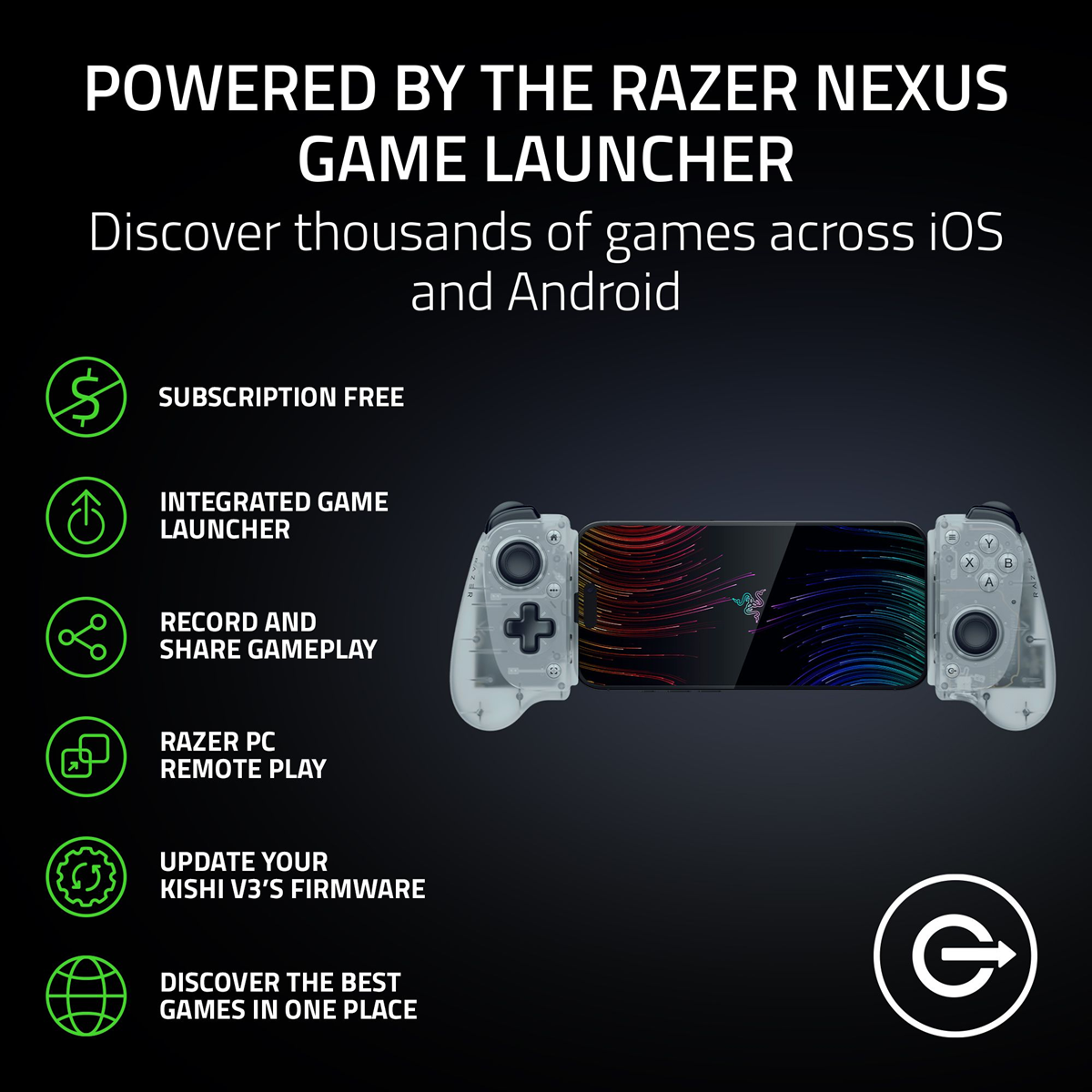 Razer Kishi V3 - USB C Gaming Controller for Android and iPhone - Phantom White Edition