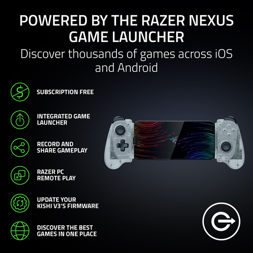 Razer Kishi V3 - USB C Gaming Controller for Android and iPhone - Phantom White Edition