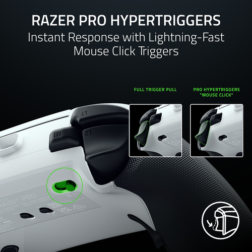 Razer Raiju V3 Pro - Wireless Gaming Controller for PlayStation 5 & PC - White