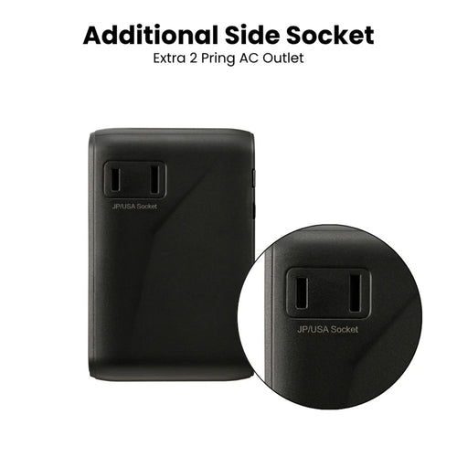 Elecom T-TA01‐AS70BK PD70W 3C2A Travel Adapter - Black