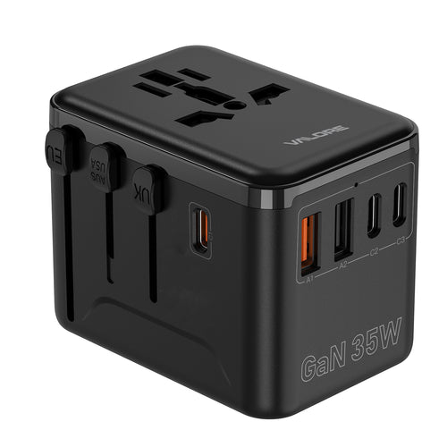 Valore GaN 35W 2A+3C Universal Travel Adapter Black (UTA-020-BK)