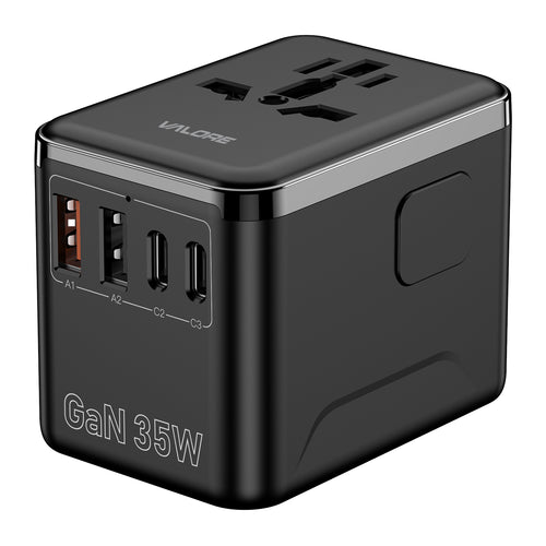Valore GaN 35W 2A+3C Universal Travel Adapter Black (UTA-020-BK)
