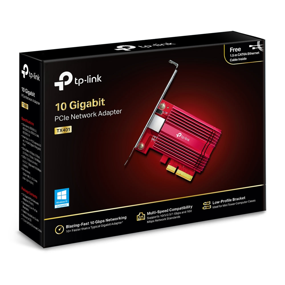 【新品未使用】TP-Link 10Gbps LANカード TX401 TP-Link TX401 10 Gigabit PCI Express Network Adapter – Challenger