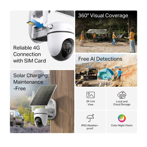 TP-Link Tapo C615G Kit Solar-Powered Pan/Tilt 4G LTE Camera