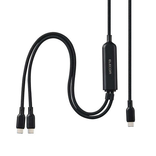 Elecom U2C-CCCA12BK USB Type-C to USB Type-C 2-Way Cable (USB 2.0/140W/Mesh)
