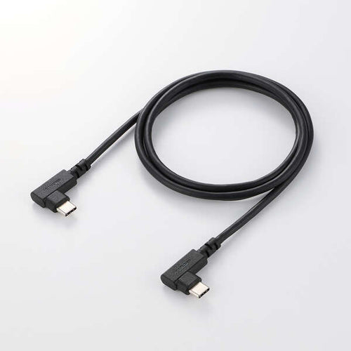Elecom U2C-CLLEY10NBK Soft L-shaped USB C-C Cable 240W 1M