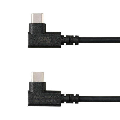 Elecom U2C-CLLEY20NBK Soft L-shaped USB C-C Cable 240W 2M