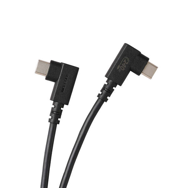 Elecom U2C-CLLEY20NBK Soft L-shaped USB C-C Cable 240W 2M