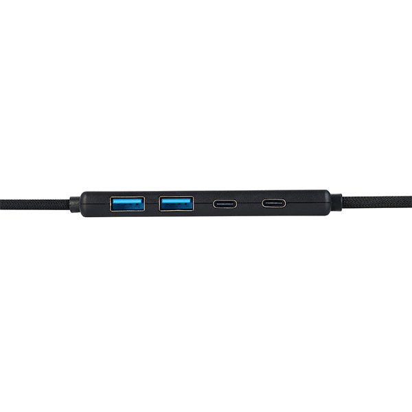 Elecom USB C-C Cable 100W 1M Integrated 4 Ports Hub 5Gbps (U3HC-C040PBK)