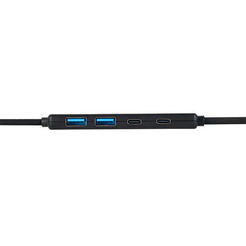 Elecom USB C-C Cable 100W 1M Integrated 4 Ports Hub 5Gbps (U3HC-C040PBK)