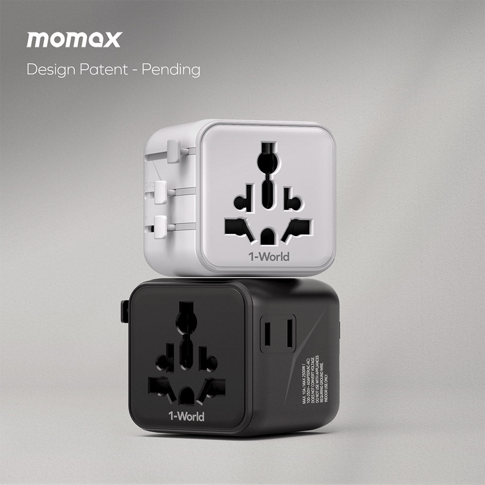 MOMAX UA19P 1-World Universal Travel Adapter with Dual AC - Pink