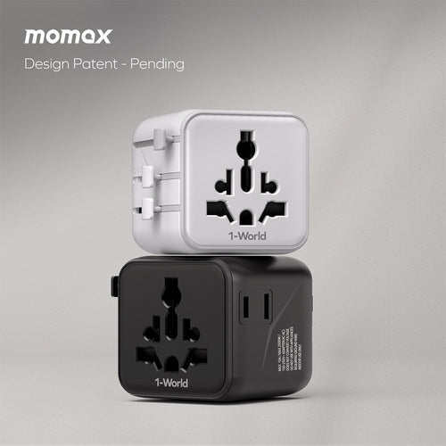 MOMAX UA19P 1-World Universal Travel Adapter with Dual AC - Pink