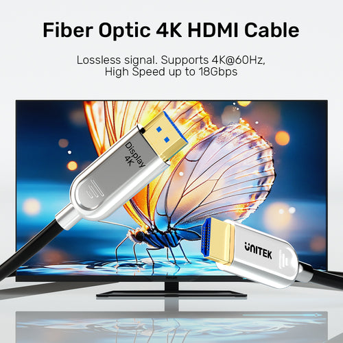 Unitek C11092ASL01-10M Fiber Optic 4K HDMI Cable 10M (Silver)