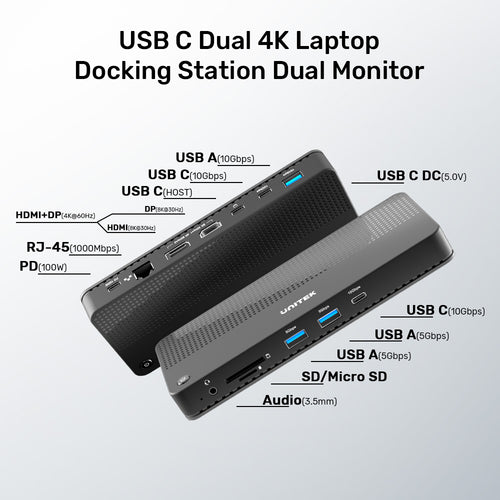 Unitek D1079A 12-in-1 USB 4 Docking Station