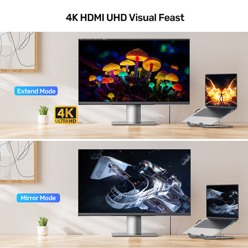 Unitek D1137AGY01 Foldable Laptop Stand with Docking Station