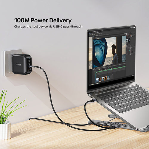 Unitek D1137AGY01 Foldable Laptop Stand with Docking Station