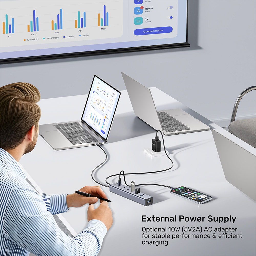 Unitek H1335AGY01-UK uHUB S7+ 7-in-1 USB-C Hub 3C4A