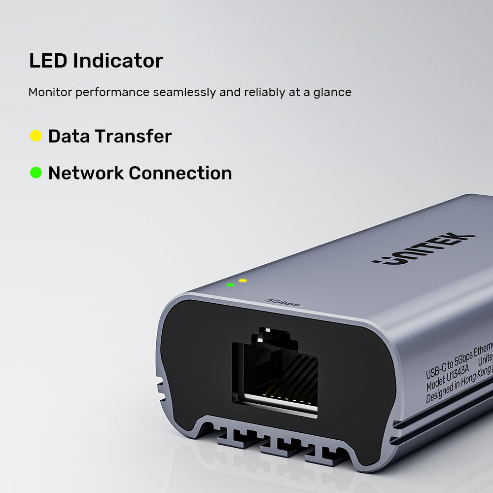 Unitek U1343AGY01 USB-C to 5Gbps Ethernet Adapter