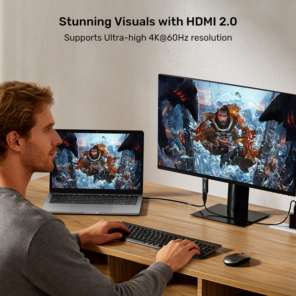 Unitek V1439ABK01 USB-C to HDMI 4K@60Hz Cable with PD 100W
