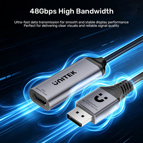 Unitek V1617AGY01 8K 60Hz DisplayPort to HDMI 2.1 Adapter