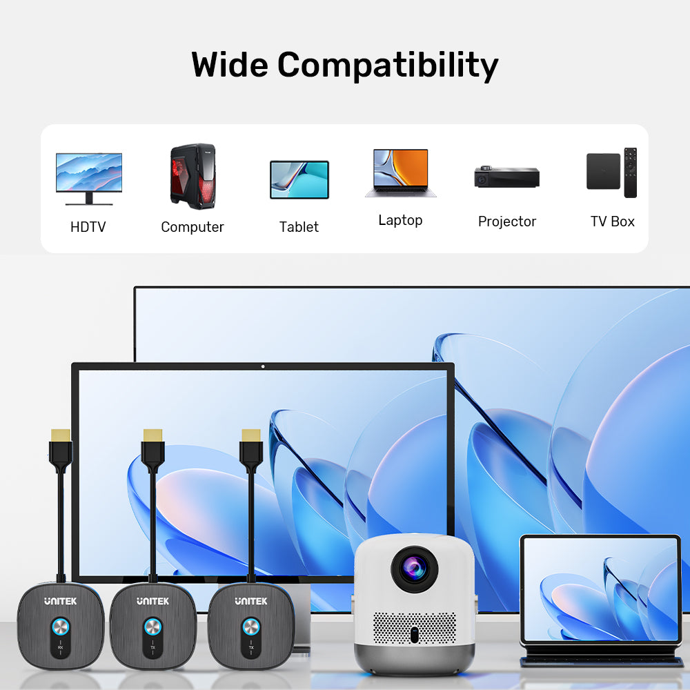 Unitek V1711ABK01 Wireless 1080p HDMI Transmitter with Dual Receivers