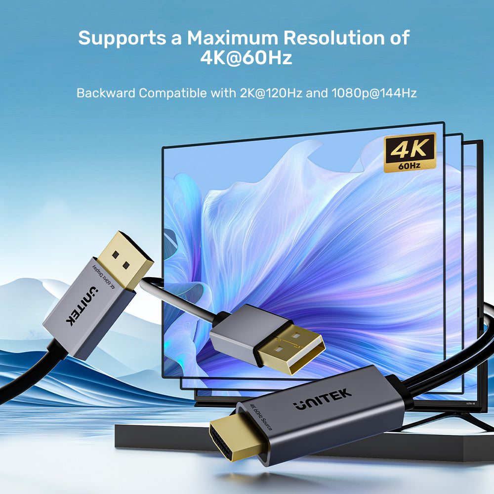 Unitek V1714AGY01 1.8M 4K 60Hz HDMI to DisplayPort Cable