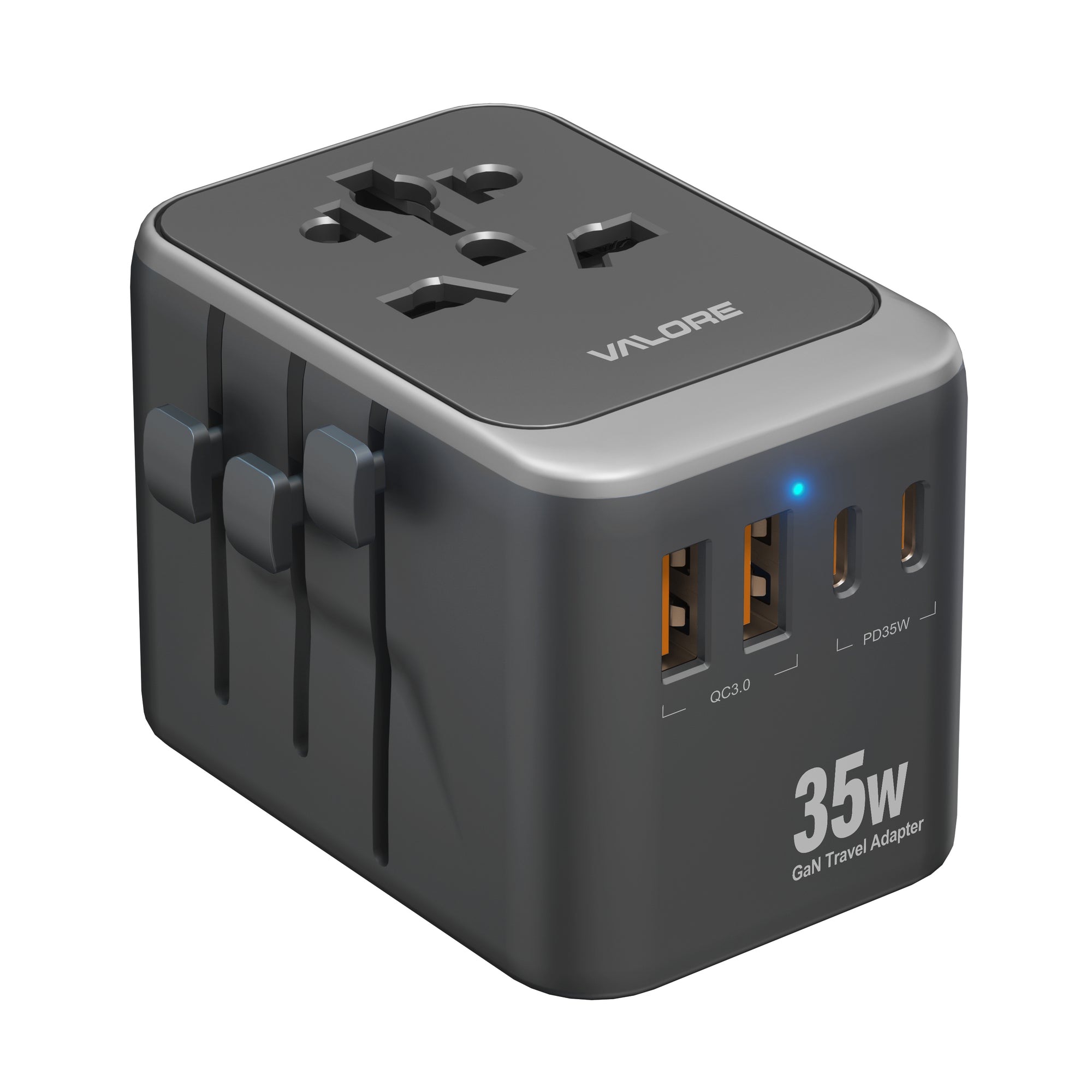Valore GaN 35W 2A+2C Universal Travel Adapter Black (UTA-018-BK)
