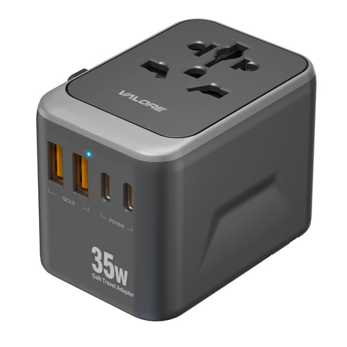 Valore GaN 35W 2A+2C Universal Travel Adapter Black (UTA-018-BK)