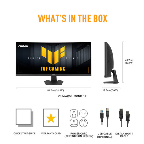 Asus TUF Gaming VG34WQ5F - 34 WQHD VA Dual-Mode Curved Gaming Monitor