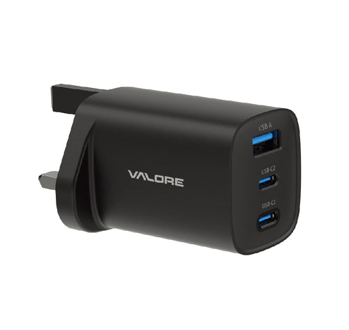 Valore PA-008-BK PD65W 1A2C GaN Wall Charger Black
