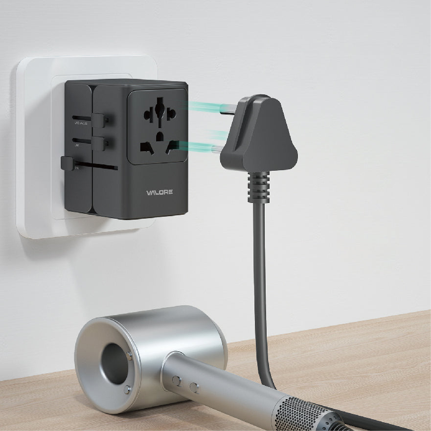 Valore  GaN 35W 2A+2C Universal Travel Adapter Black (UTA-019-BK)