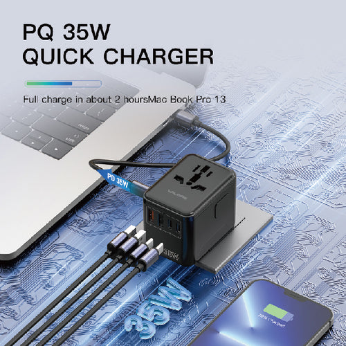 Valore GaN 35W 2A+3C Universal Travel Adapter Black (UTA-020-BK)