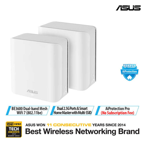Asus ZenWiFi BD4 (2-Pack) Dual-Band Wi-Fi 7 AiMesh Router - White