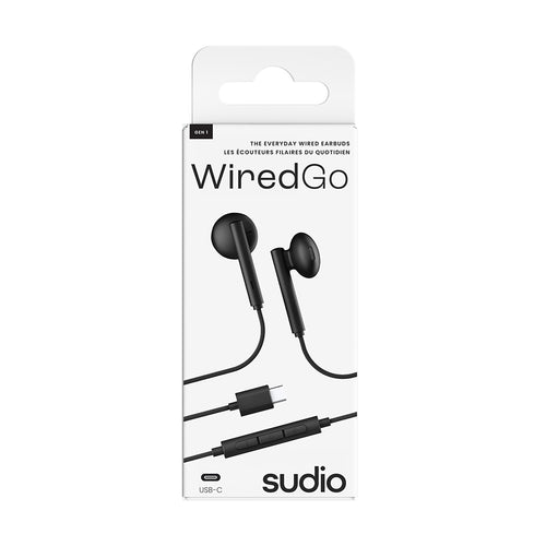 Sudio Wired Go Wired USB-C Earbuds - Black