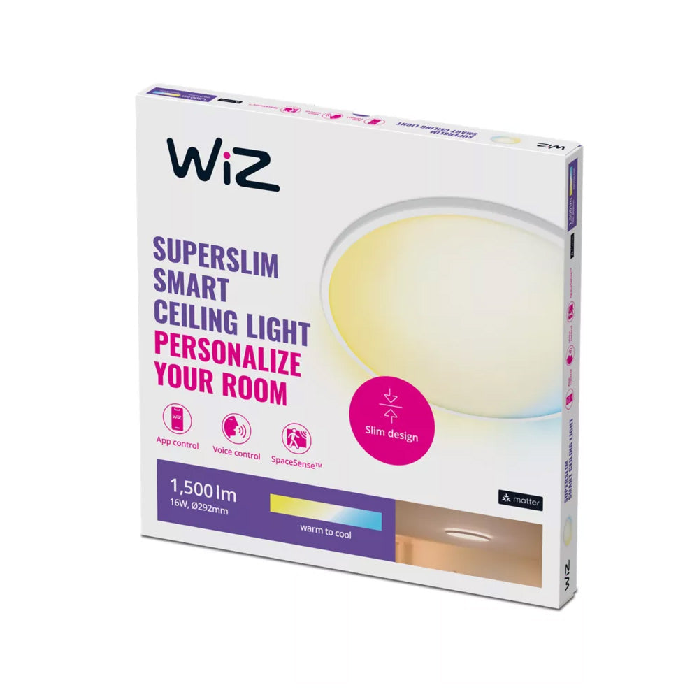 WiZ Super Slim Ceiling 16W Round 1500LM Ø292 White