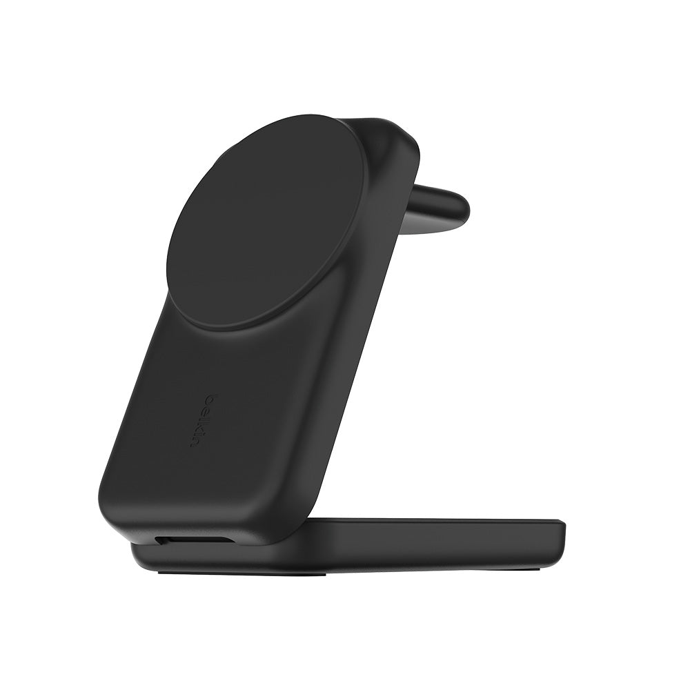 Belkin WIZ036myBK UltraCharge 3-in-1 Foldable Magnetic Charger with Qi2 25W (Square Form) - Black
