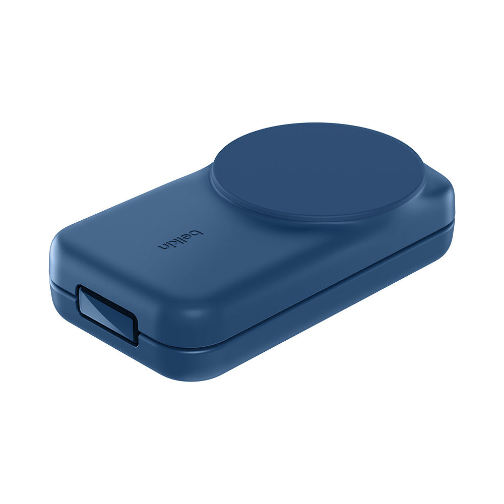 Belkin WIZ036myBL UltraCharge 3-in-1 Foldable Magnetic Charger with Qi2 25W (Square Form) - Blue