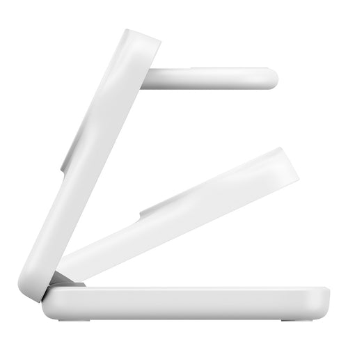Belkin WIZ036myWH UltraCharge 3-in-1 Foldable Magnetic Charger with Qi2 25W (Square Form) - White