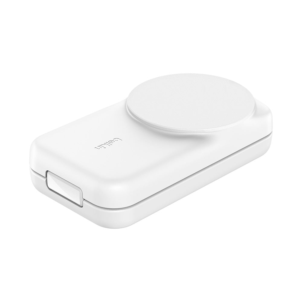 Belkin WIZ036myWH UltraCharge 3-in-1 Foldable Magnetic Charger with Qi2 25W (Square Form) - White