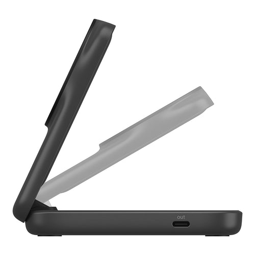 Belkin WIZ038myBK UltraCharge 2-in-1 Foldable Magnetic Charger with Qi2 25W (Square Form) - Black