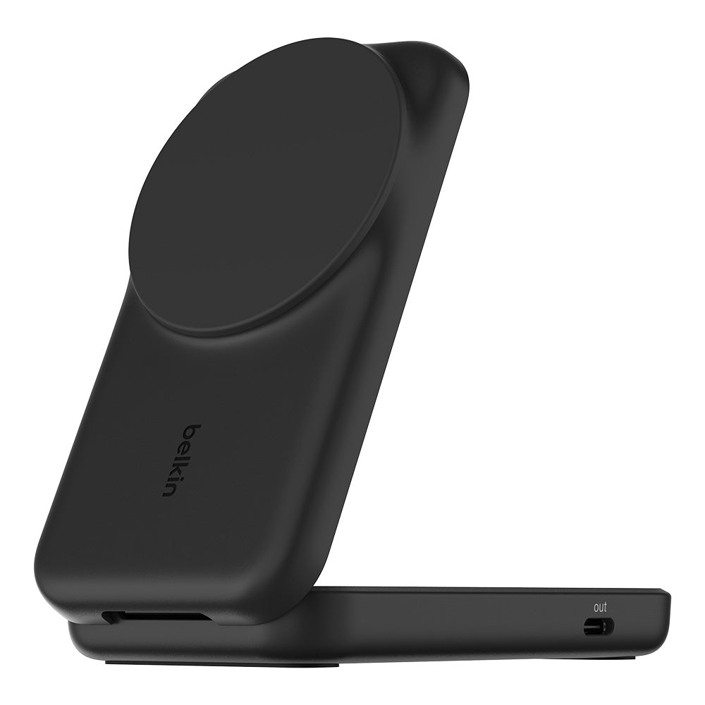 Belkin WIZ038myBK UltraCharge 2-in-1 Foldable Magnetic Charger with Qi2 25W (Square Form) - Black