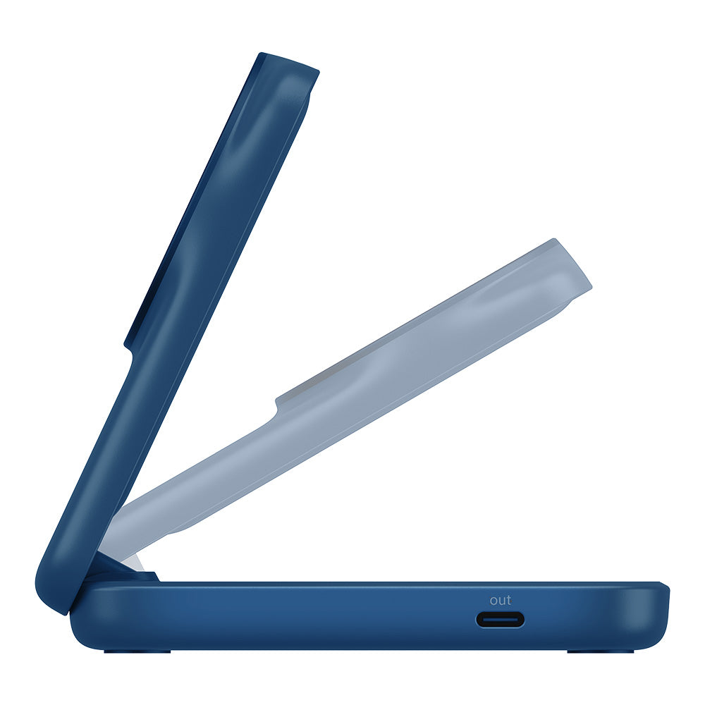 Belkin WIZ038myBL UltraCharge 2-in-1 Foldable Magnetic Charger with Qi2 25W (Square Form) - Blue