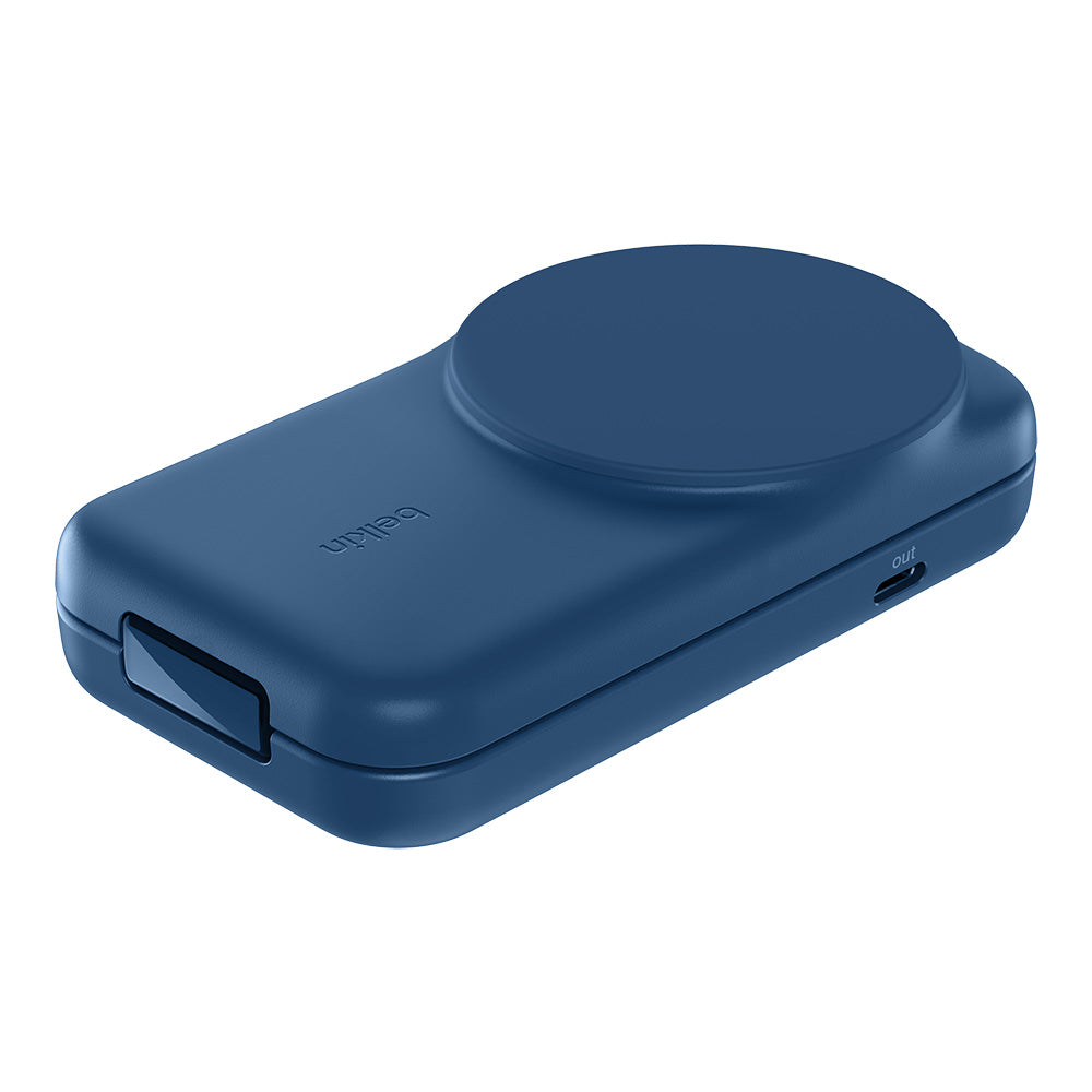 Belkin WIZ038myBL UltraCharge 2-in-1 Foldable Magnetic Charger with Qi2 25W (Square Form) - Blue