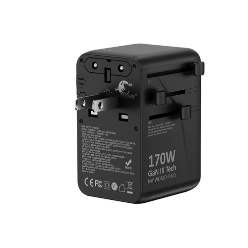 RedMonster World Plug GaN PD 170W Travel Adapter with 1.5M C Cable