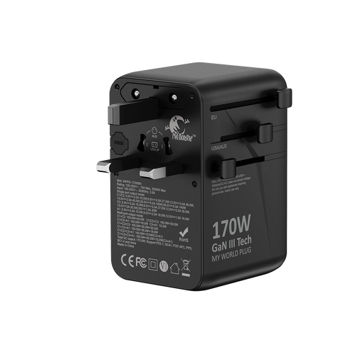 RedMonster World Plug GaN PD 170W Travel Adapter with 1.5M C Cable