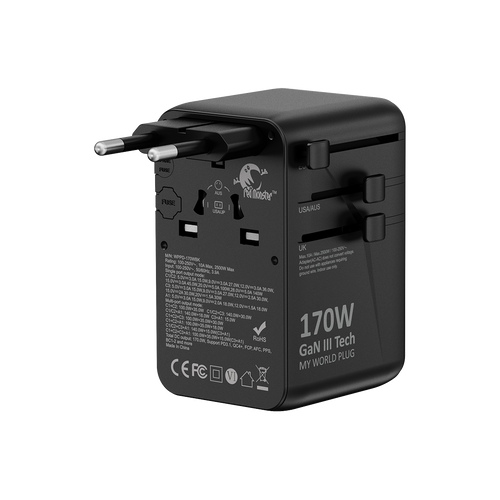 RedMonster World Plug GaN PD 170W Travel Adapter with 1.5M C Cable